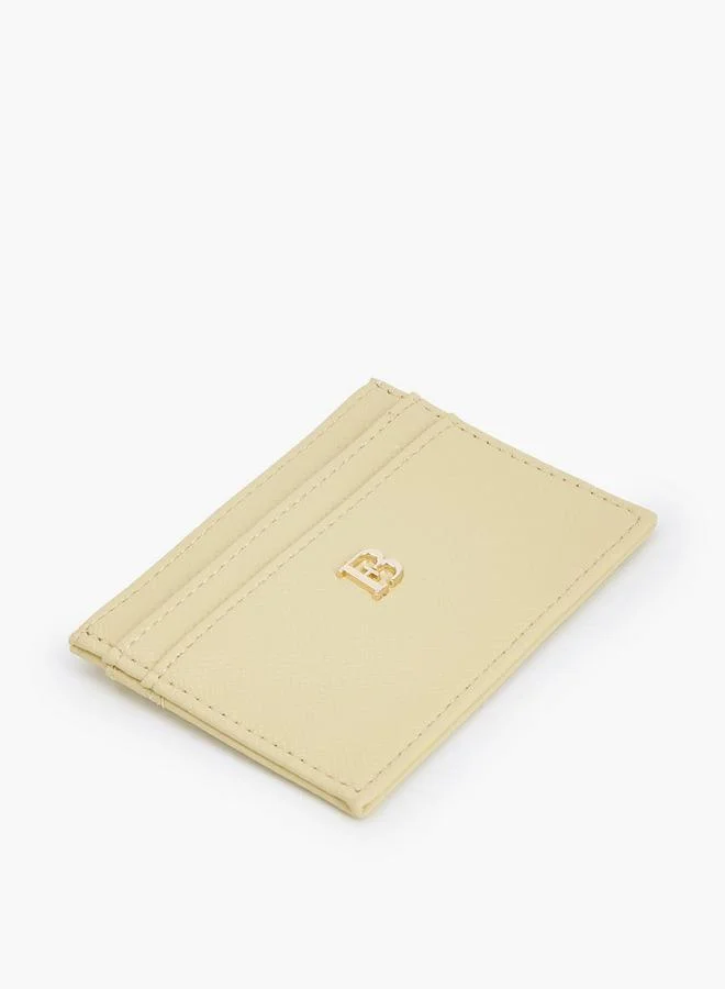 Flora Bella By Shoexpress Yellow Textured Card Holder With Monogram Detail for Women | Best Price UAE